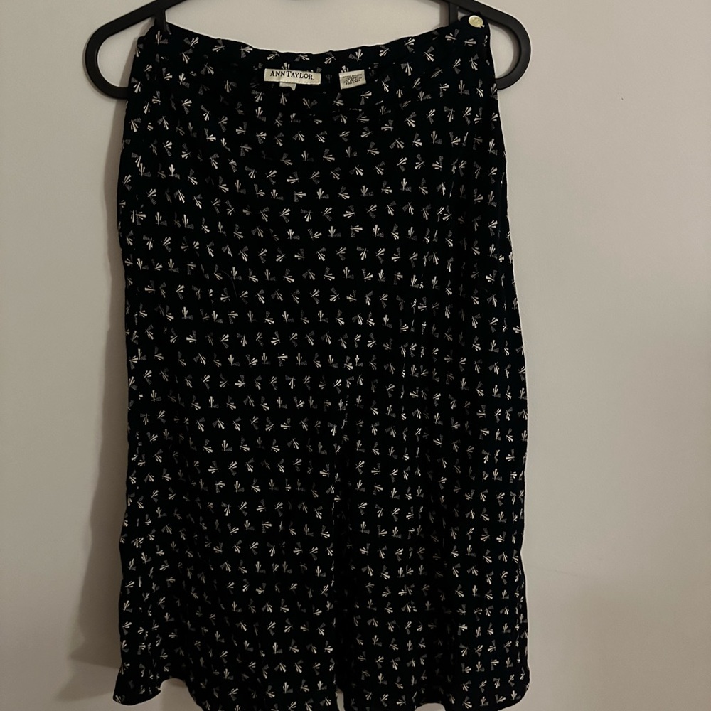 Ann Taylor Black Geometric Skirt